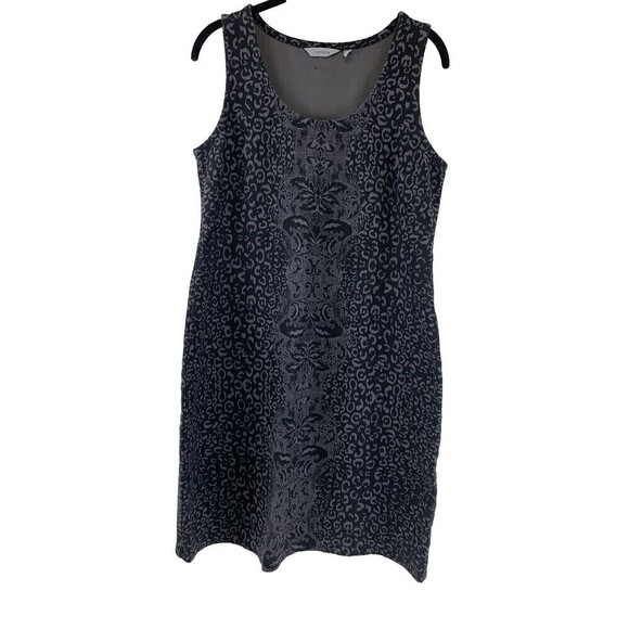 Athleta Shayla Sheath Dress Tank Gray 61173 Animal Floral Modal Cotton Med Tall - Picture 1 of 10